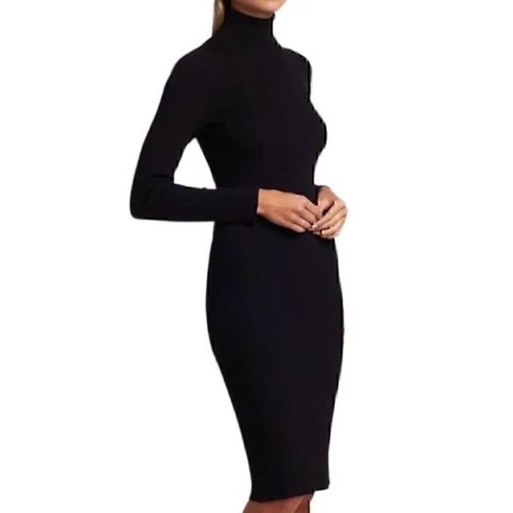 L’AGENCE Knit Turtleneck Sweater MIDI Dress SAMPLE